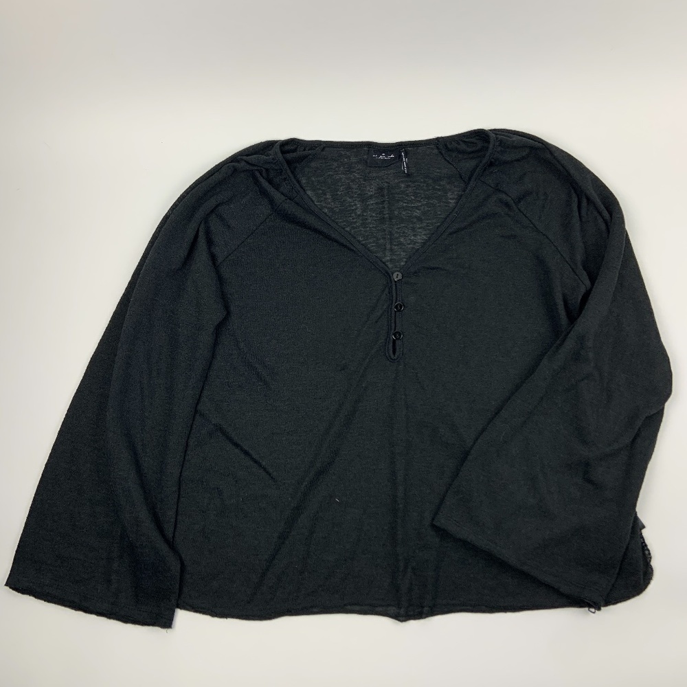 Out From Under Urban Outfitters Womens Long Sleeve Shirt Button Up Black S
